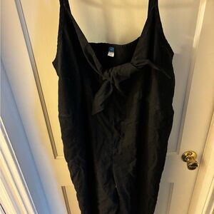 Black Sleeveless romper with Bow Detail